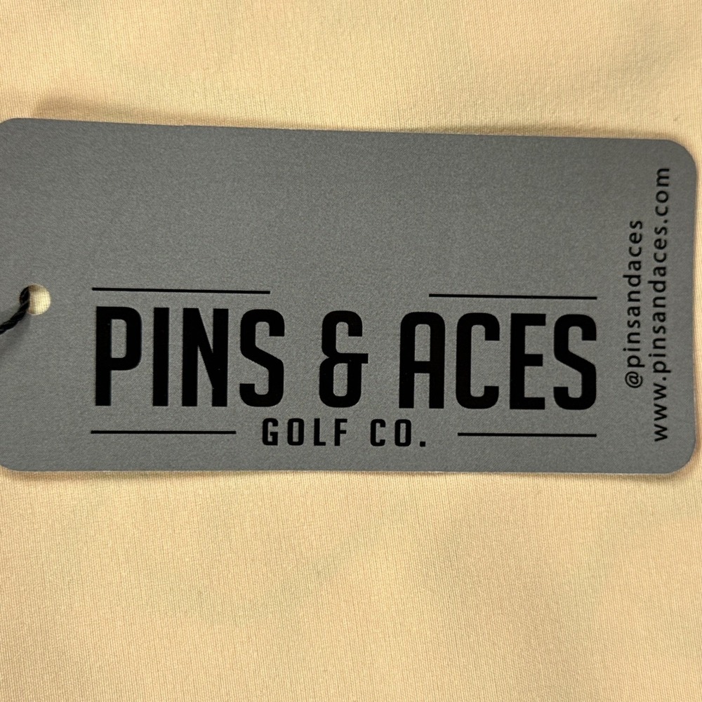 Pins & Aces Golf Shorts Men 36 Yellow Performance 4-Way Stretch New With Tags - Picture 4 of 13